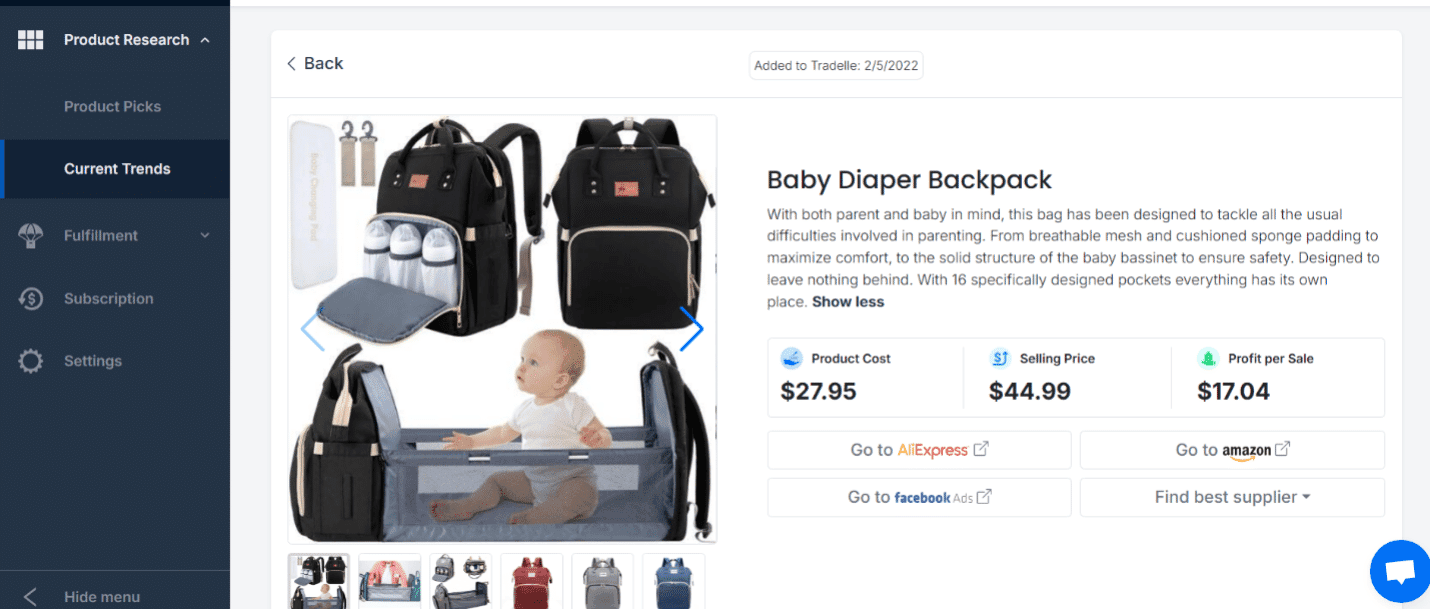 Fast selling product in the baby niche