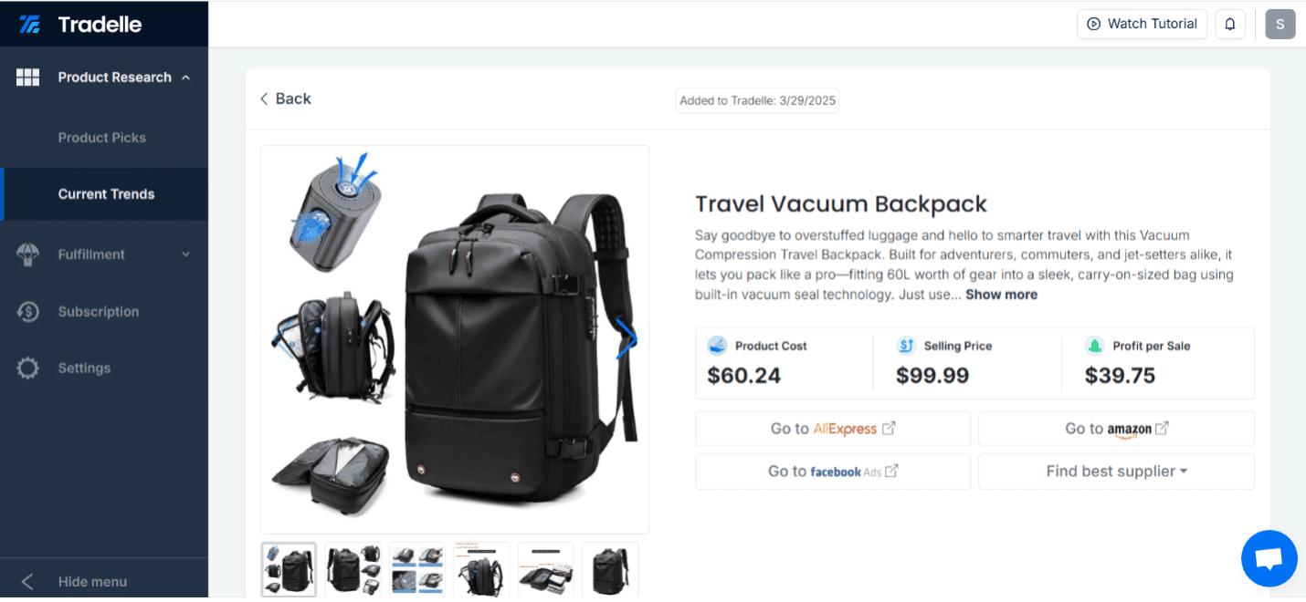 winning product in the travel niche