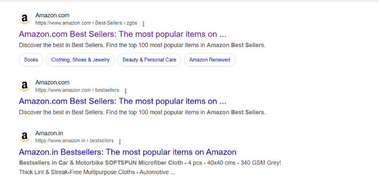Amazon's bestseller list