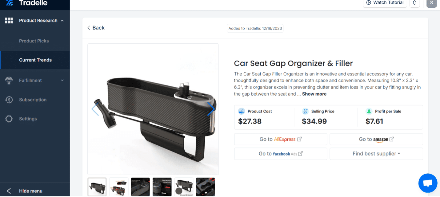 Winning product in the automobile niche
