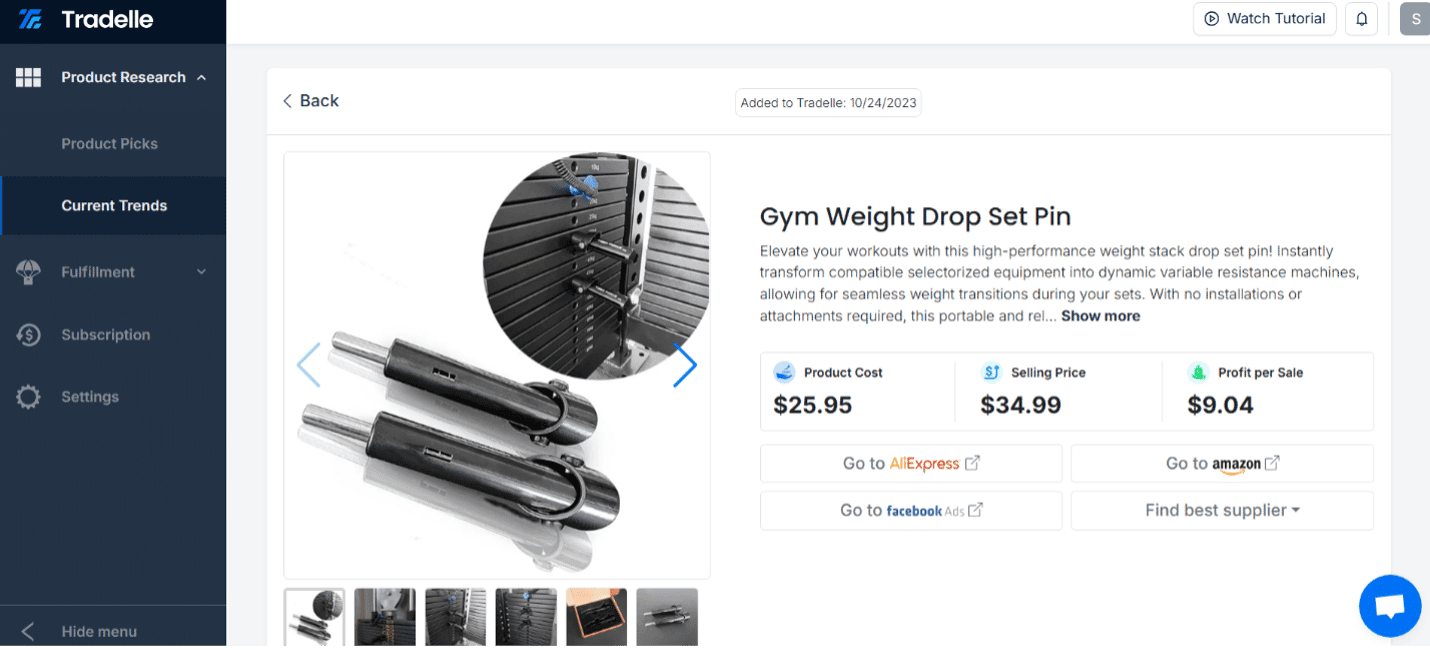 Winning product in the fitness niche