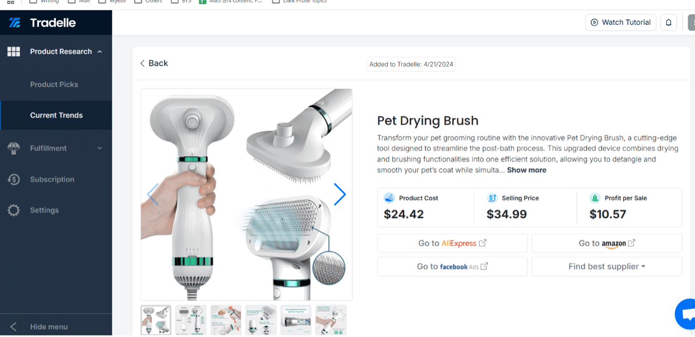 Bestselling product in the pet niche