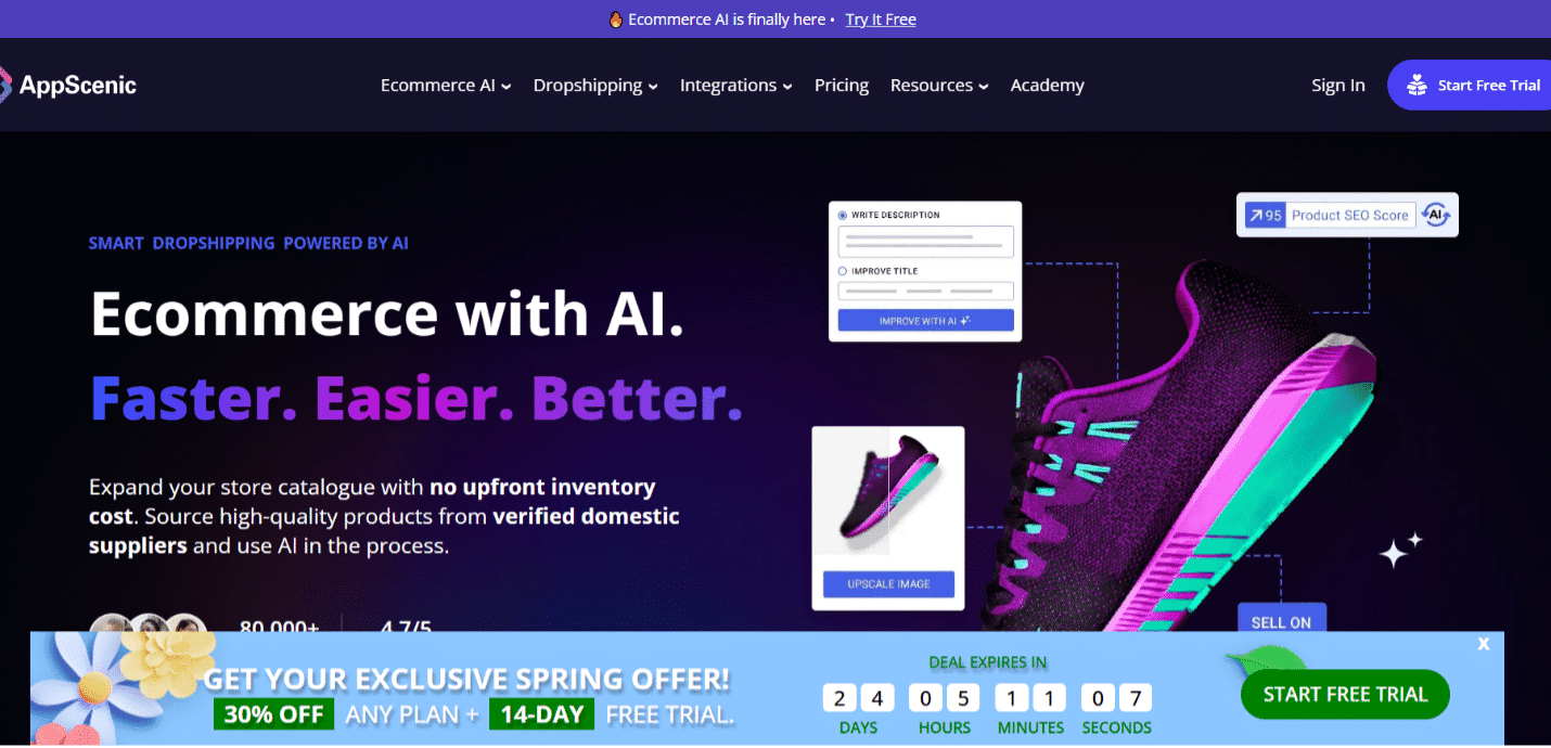 Homepage of AppScenic