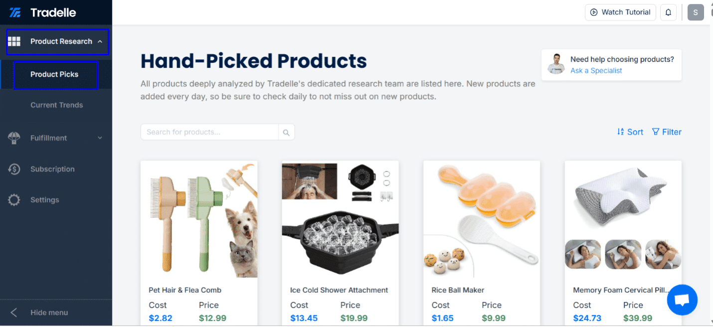 Tradelle Product Finder Guide 1