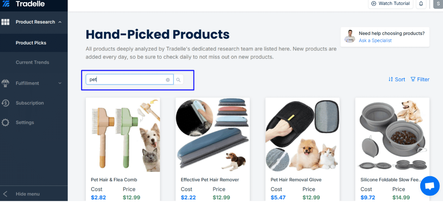Tradelle Product Finder Guide 3