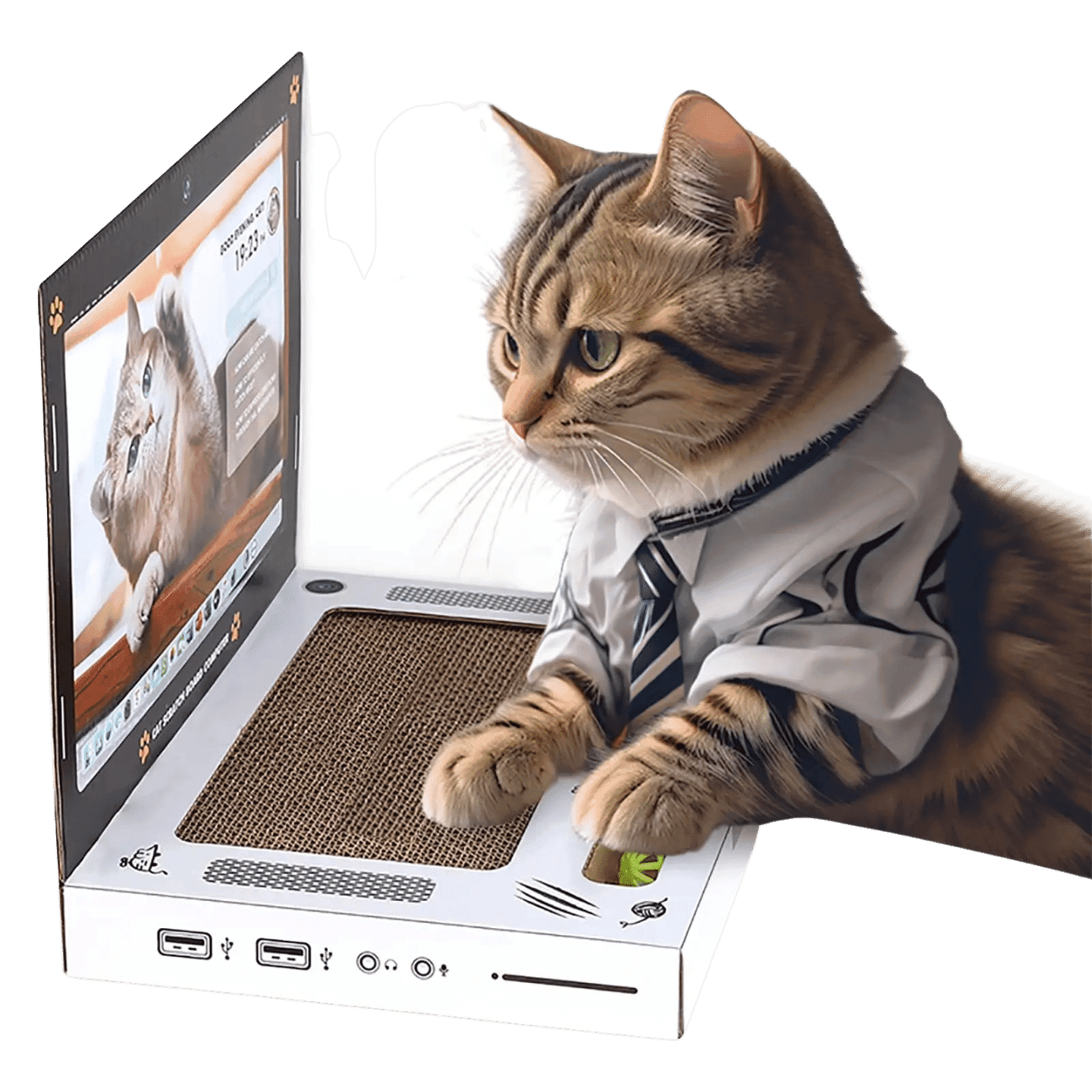 Cat Scratching Board Laptop