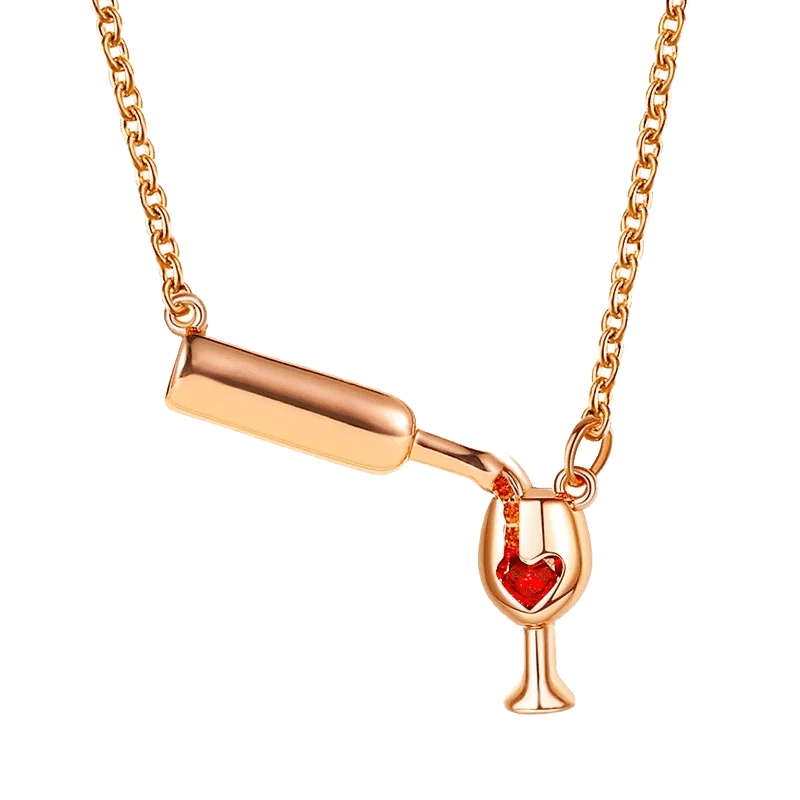 Golden Wine Bottle Necklace