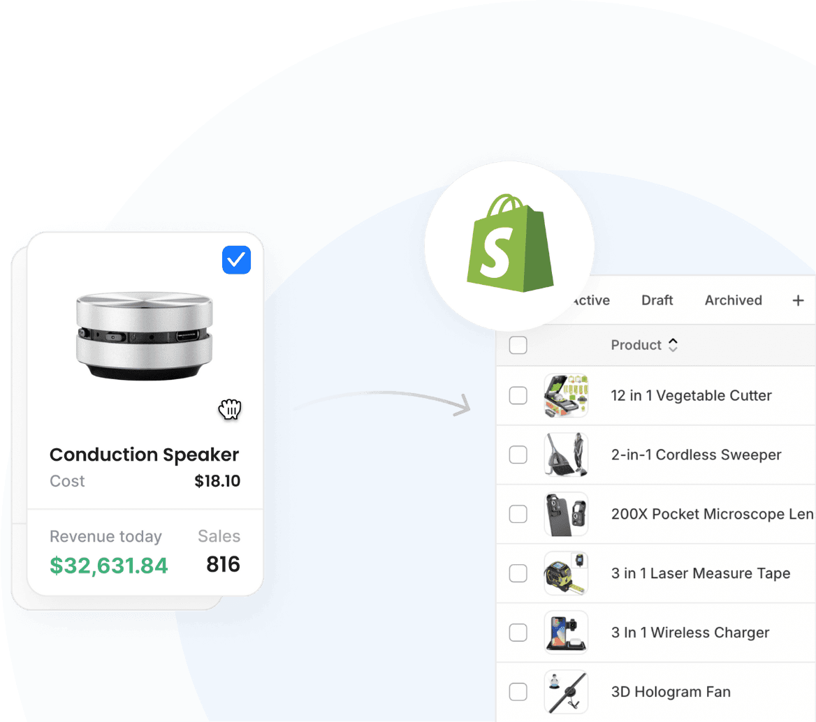 Tradelle の Shopify への1クリック商品インポート