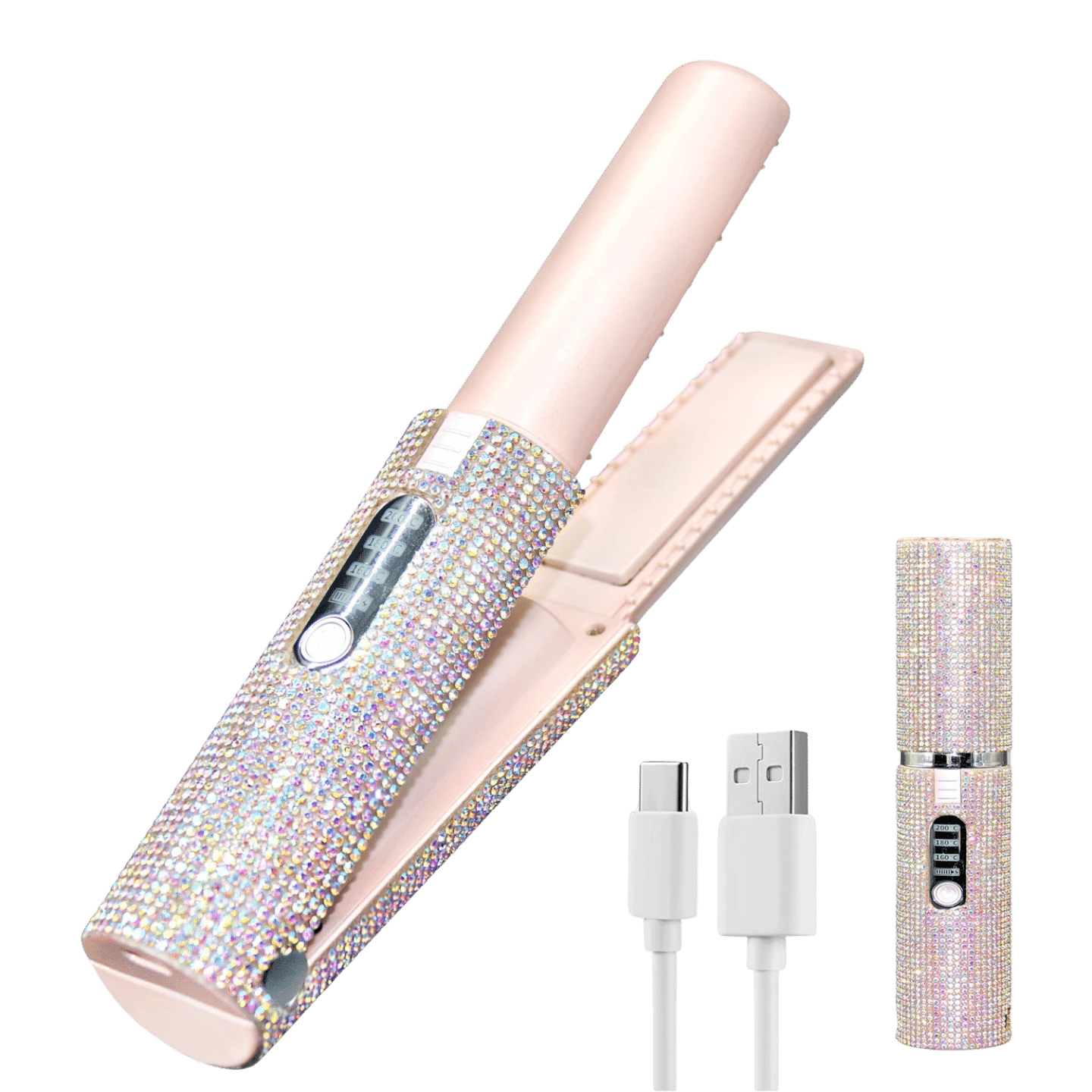 Hair Straightener With Rhinestones