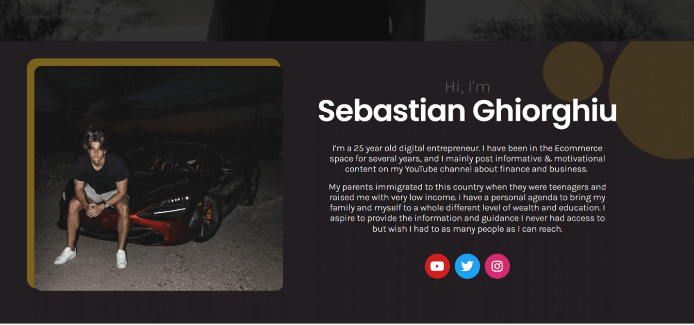 10 Successful Dropshippers: Sebastian Ghiorghiu