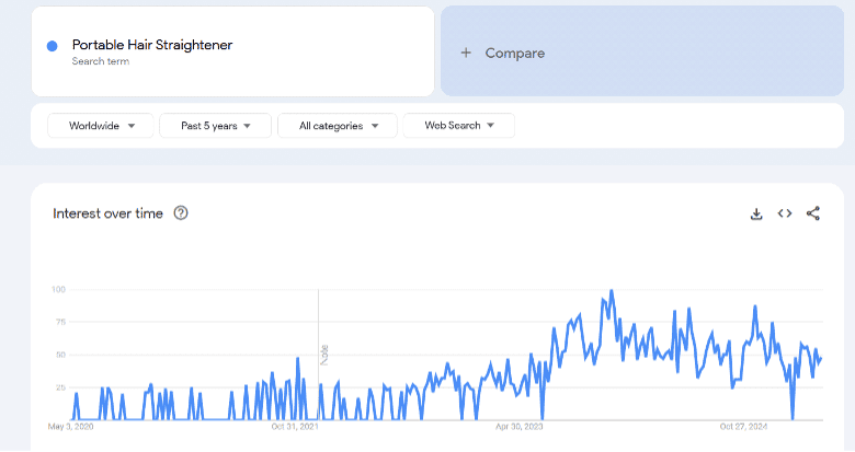 Google Trends Portable Hair Straightener Beauty Winning Product