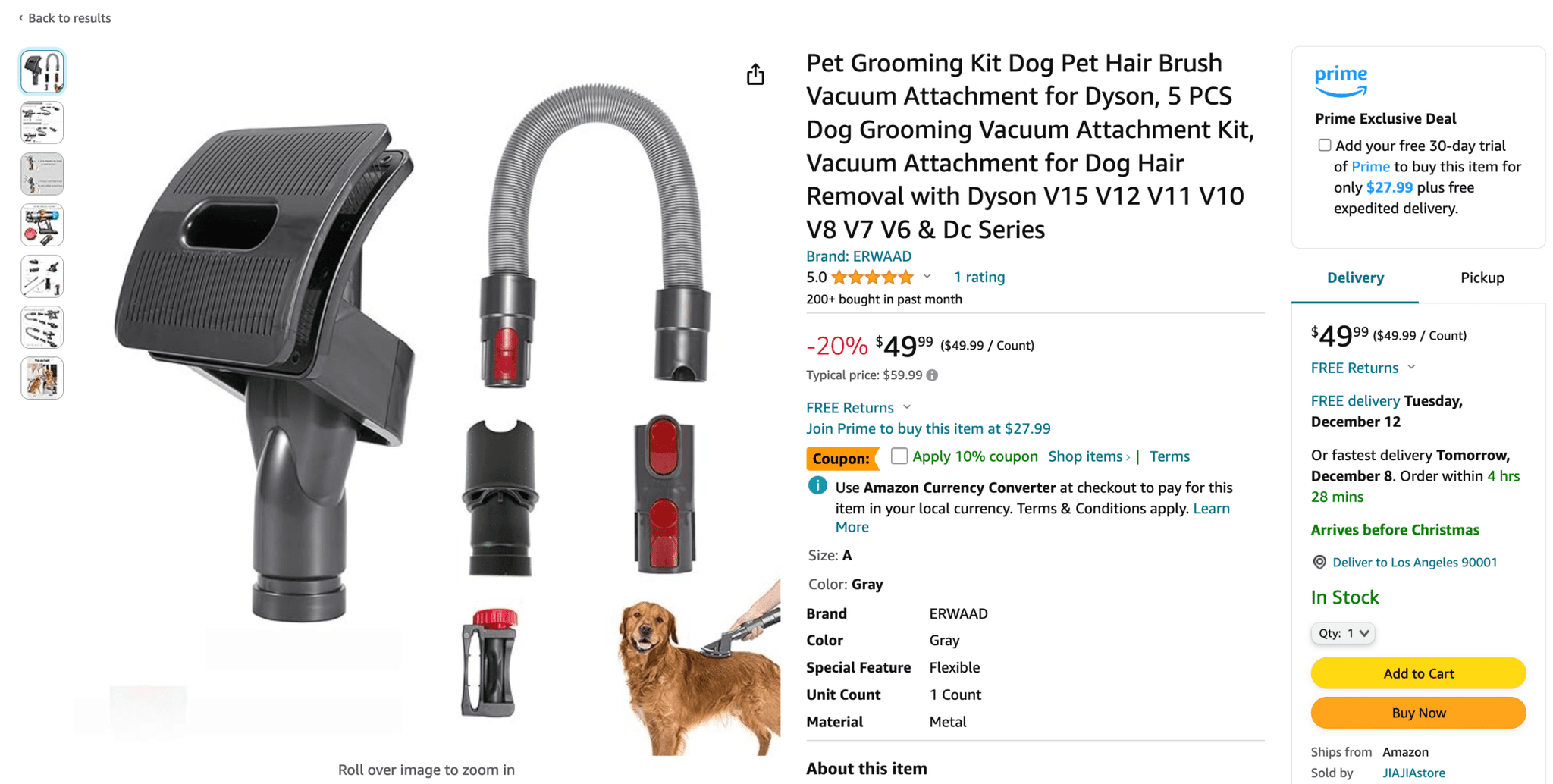 Product page on Amazon